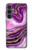 W3896 Purple Marble Gold Streaks Hülle Schutzhülle Taschen und Leder Flip für Samsung Galaxy S23 FE