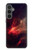 W3897 Red Nebula Space Hülle Schutzhülle Taschen und Leder Flip für Samsung Galaxy S23 FE