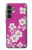 W3924 Cherry Blossom Pink Background Hülle Schutzhülle Taschen und Leder Flip für Samsung Galaxy S23 FE