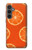 W3946 Seamless Orange Pattern Hülle Schutzhülle Taschen und Leder Flip für Samsung Galaxy S23 FE