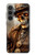 W3949 Steampunk Skull Smoking Hülle Schutzhülle Taschen und Leder Flip für Samsung Galaxy S23 FE