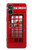 W0058 British Red Telephone Box Hülle Schutzhülle Taschen und Leder Flip für Sony Xperia 5 V