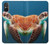 W3497 Green Sea Turtle Hülle Schutzhülle Taschen und Leder Flip für Sony Xperia 5 V