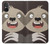 W3855 Sloth Face Cartoon Hülle Schutzhülle Taschen und Leder Flip für Sony Xperia 5 V