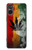 W3890 Reggae Rasta Flag Smoke Hülle Schutzhülle Taschen und Leder Flip für Sony Xperia 5 V