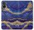 W3906 Navy Blue Purple Marble Hülle Schutzhülle Taschen und Leder Flip für Sony Xperia 5 V