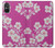 W3924 Cherry Blossom Pink Background Hülle Schutzhülle Taschen und Leder Flip für Sony Xperia 5 V