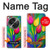 W3926 Colorful Tulip Oil Painting Hülle Schutzhülle Taschen und Leder Flip für OnePlus OPEN