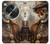W3949 Steampunk Skull Smoking Hülle Schutzhülle Taschen und Leder Flip für OnePlus OPEN