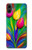 W3926 Colorful Tulip Oil Painting Hülle Schutzhülle Taschen und Leder Flip für Samsung Galaxy A05