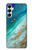 W3920 Abstract Ocean Blue Color Mixed Emerald Hülle Schutzhülle Taschen und Leder Flip für Samsung Galaxy A05s