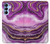 W3896 Purple Marble Gold Streaks Hülle Schutzhülle Taschen und Leder Flip für Samsung Galaxy A15 5G