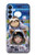 W3915 Raccoon Girl Baby Sloth Astronaut Suit Hülle Schutzhülle Taschen und Leder Flip für Samsung Galaxy A15 5G