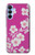 W3924 Cherry Blossom Pink Background Hülle Schutzhülle Taschen und Leder Flip für Samsung Galaxy A15 5G