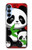 W3929 Cute Panda Eating Bamboo Hülle Schutzhülle Taschen und Leder Flip für Samsung Galaxy A15 5G