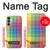 W3942 LGBTQ Rainbow Plaid Tartan Hülle Schutzhülle Taschen und Leder Flip für Samsung Galaxy A15 5G