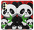 W3929 Cute Panda Eating Bamboo Hülle Schutzhülle Taschen und Leder Flip für Samsung Galaxy A25 5G