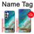 W3920 Abstract Ocean Blue Color Mixed Emerald Hülle Schutzhülle Taschen und Leder Flip für Samsung Galaxy A35 5G