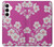 W3924 Cherry Blossom Pink Background Hülle Schutzhülle Taschen und Leder Flip für Samsung Galaxy A35 5G