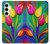 W3926 Colorful Tulip Oil Painting Hülle Schutzhülle Taschen und Leder Flip für Samsung Galaxy A35 5G