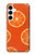W3946 Seamless Orange Pattern Hülle Schutzhülle Taschen und Leder Flip für Samsung Galaxy A35 5G