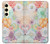 W3705 Pastel Floral Flower Hülle Schutzhülle Taschen und Leder Flip für Samsung Galaxy S24
