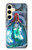 W3912 Cute Little Mermaid Aqua Spa Hülle Schutzhülle Taschen und Leder Flip für Samsung Galaxy S24