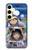 W3915 Raccoon Girl Baby Sloth Astronaut Suit Hülle Schutzhülle Taschen und Leder Flip für Samsung Galaxy S24