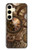 W3927 Compass Clock Gage Steampunk Hülle Schutzhülle Taschen und Leder Flip für Samsung Galaxy S24