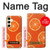 W3946 Seamless Orange Pattern Hülle Schutzhülle Taschen und Leder Flip für Samsung Galaxy S24