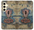 W3955 Vintage Keyhole Weather Door Hülle Schutzhülle Taschen und Leder Flip für Samsung Galaxy S24