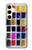 W3956 Watercolor Palette Box Graphic Hülle Schutzhülle Taschen und Leder Flip für Samsung Galaxy S24