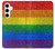 W2683 Rainbow LGBT Pride Flag Hülle Schutzhülle Taschen und Leder Flip für Samsung Galaxy S24 Plus