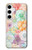 W3705 Pastel Floral Flower Hülle Schutzhülle Taschen und Leder Flip für Samsung Galaxy S24 Plus
