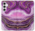 W3896 Purple Marble Gold Streaks Hülle Schutzhülle Taschen und Leder Flip für Samsung Galaxy S24 Plus