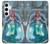 W3911 Cute Little Mermaid Aqua Spa Hülle Schutzhülle Taschen und Leder Flip für Samsung Galaxy S24 Plus