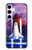 W3913 Colorful Nebula Space Shuttle Hülle Schutzhülle Taschen und Leder Flip für Samsung Galaxy S24 Plus