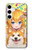 W3918 Baby Corgi Dog Corgi Girl Candy Hülle Schutzhülle Taschen und Leder Flip für Samsung Galaxy S24 Plus