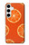 W3946 Seamless Orange Pattern Hülle Schutzhülle Taschen und Leder Flip für Samsung Galaxy S24 Plus