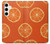 W3946 Seamless Orange Pattern Hülle Schutzhülle Taschen und Leder Flip für Samsung Galaxy S24 Plus