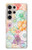 W3705 Pastel Floral Flower Hülle Schutzhülle Taschen und Leder Flip für Samsung Galaxy S24 Ultra