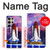 W3913 Colorful Nebula Space Shuttle Hülle Schutzhülle Taschen und Leder Flip für Samsung Galaxy S24 Ultra
