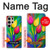 W3926 Colorful Tulip Oil Painting Hülle Schutzhülle Taschen und Leder Flip für Samsung Galaxy S24 Ultra