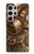 W3927 Compass Clock Gage Steampunk Hülle Schutzhülle Taschen und Leder Flip für Samsung Galaxy S24 Ultra