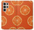W3946 Seamless Orange Pattern Hülle Schutzhülle Taschen und Leder Flip für Samsung Galaxy S24 Ultra