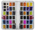 W3956 Watercolor Palette Box Graphic Hülle Schutzhülle Taschen und Leder Flip für Samsung Galaxy S24 Ultra