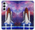 W3913 Colorful Nebula Space Shuttle Hülle Schutzhülle Taschen und Leder Flip für Samsung Galaxy A55 5G