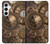 W3927 Compass Clock Gage Steampunk Hülle Schutzhülle Taschen und Leder Flip für Samsung Galaxy A55 5G