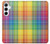 W3942 LGBTQ Rainbow Plaid Tartan Hülle Schutzhülle Taschen und Leder Flip für Samsung Galaxy A55 5G