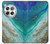 W3920 Abstract Ocean Blue Color Mixed Emerald Hülle Schutzhülle Taschen und Leder Flip für OnePlus 12